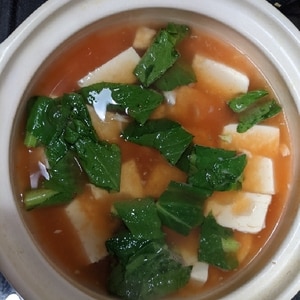ほうれん草と豆腐のトマトスープ